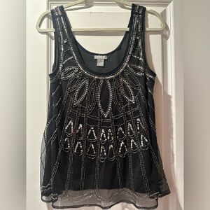 Angie Black Sequin Embellished Blouse